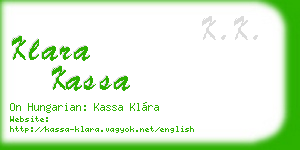 klara kassa business card