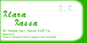 klara kassa business card